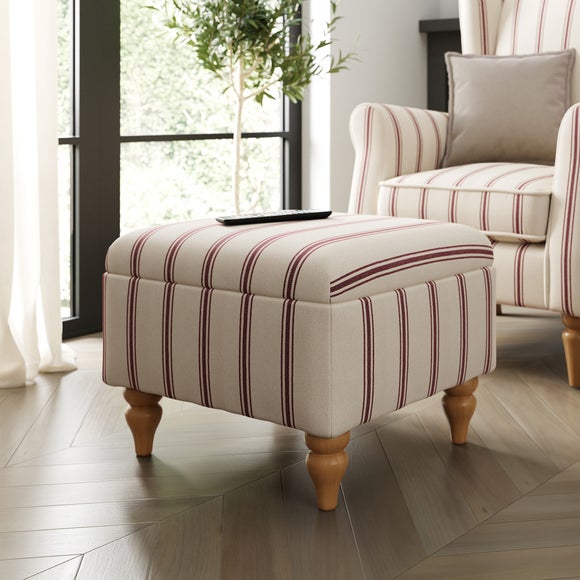 Oswald Stripe Storage Footstool