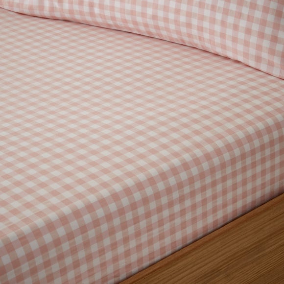 Portloe Gingham Woven 100 Cotton Fitted Sheet