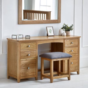 Jenkins Twin Dressing Table And Stool- Oak