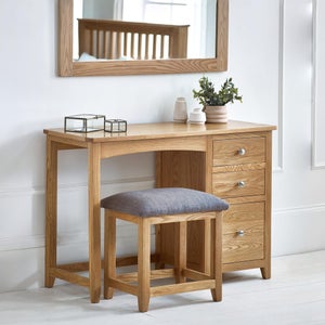 Jenkins Single Dressing Table And Stool- Oak