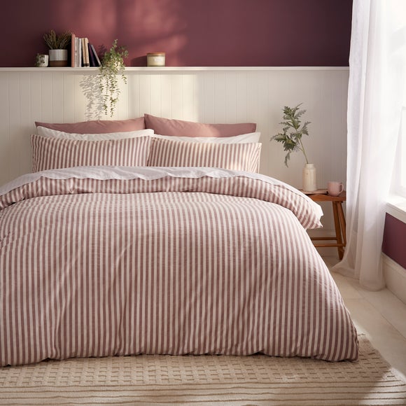 Portloe Stripe Cotton Duvet Cover Pillowcase Set