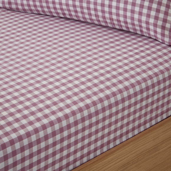 Portloe Gingham Woven 100 Cotton Fitted Sheet