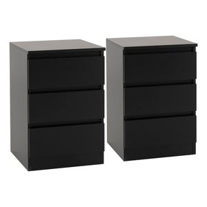 Set Of 2 Walker 3 Drawer Bedside Tables