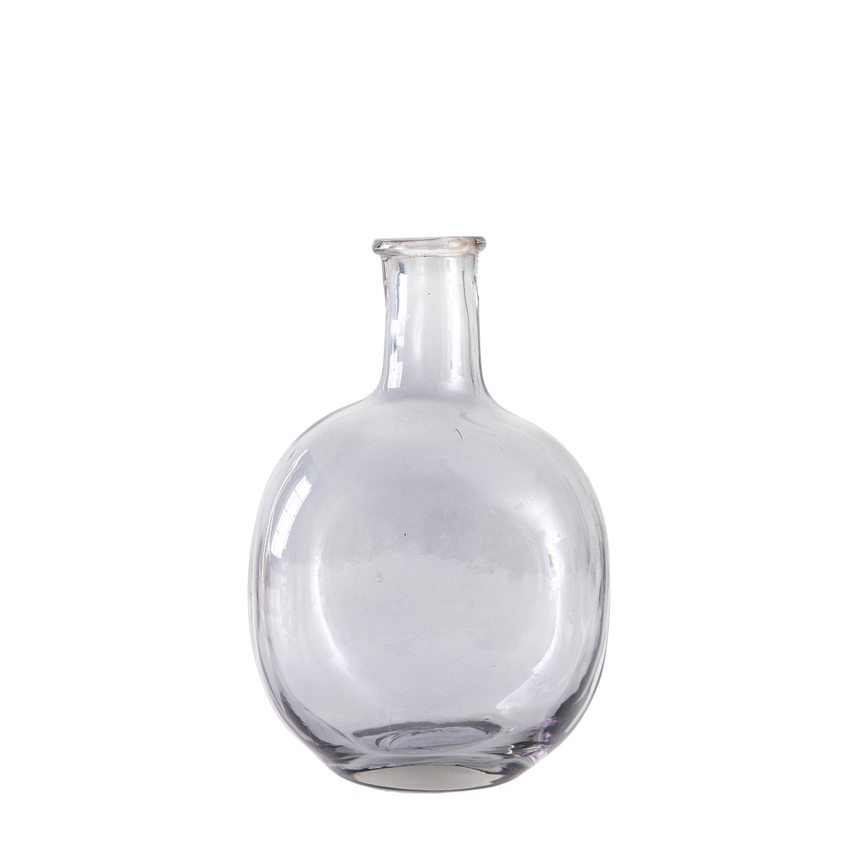 Halwill Glass Bottle Vase Grey