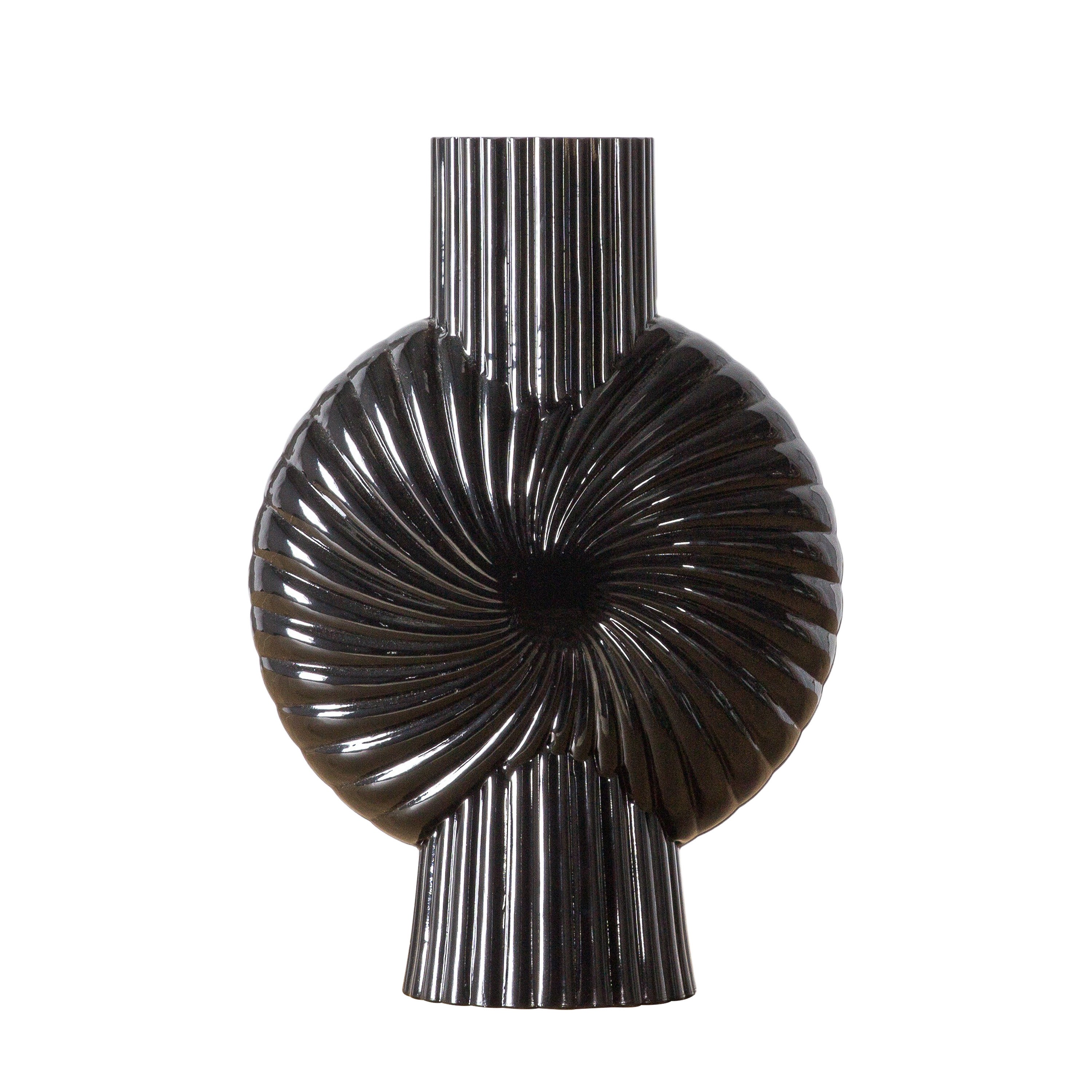 Holne Abstract Glass Vase Black