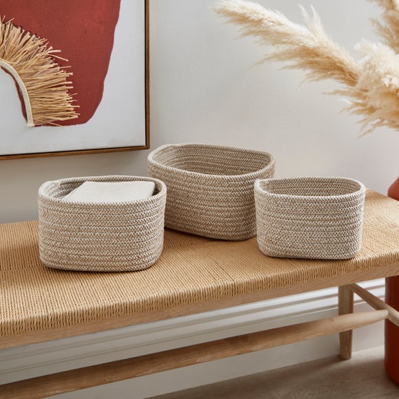 View Jupiter Set Of 3 Woven Fabric Baskets View Jupiter Set Of 3 Woven Fabric Baskets
