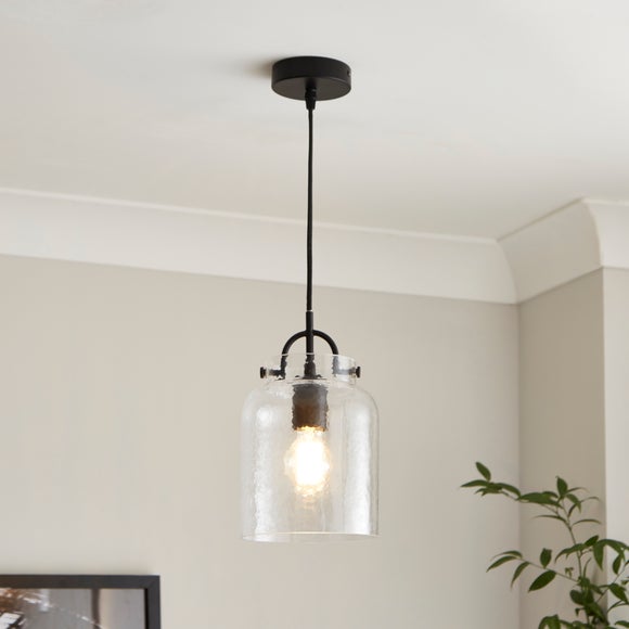 Click to view product details and reviews for Henri Industrial Adjustable Mottled Glass Pendant Light.