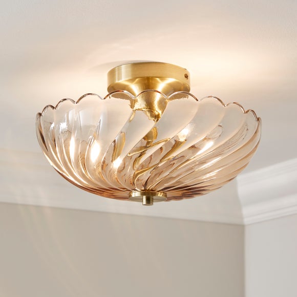 Lucille 2 Light Semi Flush Ceiling Light