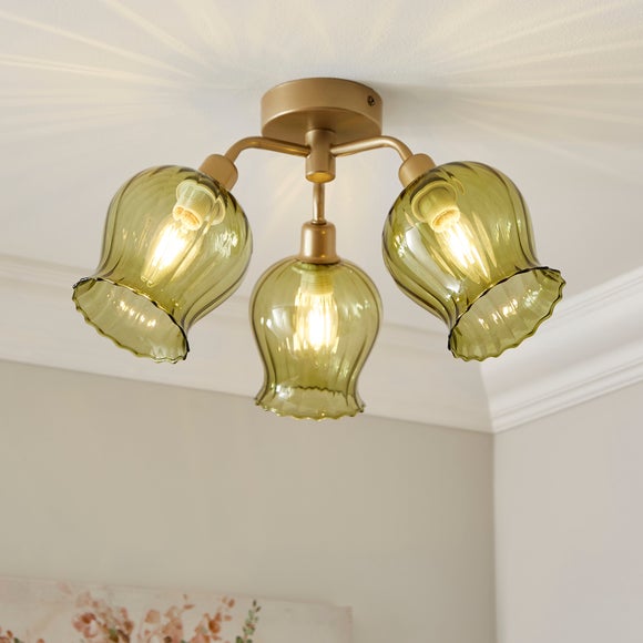 Peony 3 Light Semi Flush Ceiling Light