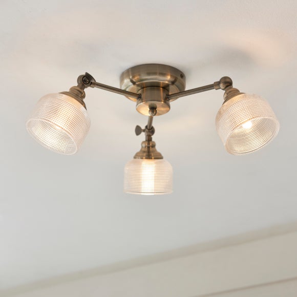 Amesbury Industrial 3 Light Semi Flush Ceiling Light