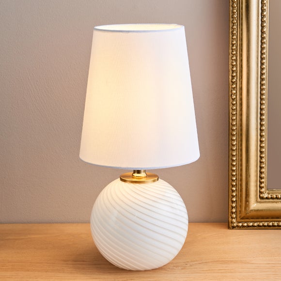 Candy Stripe Ribbed Glass Table Lamp