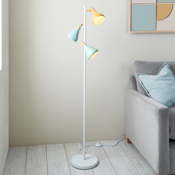 Click to view product details and reviews for Wolston Retro 3 Light Adjustable Floor Lamp.