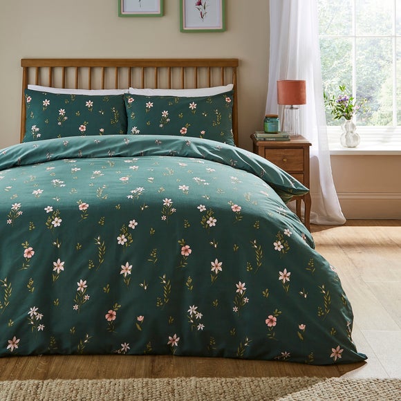 Elicia Floral Polycotton Duvet Cover Pillowcase Set