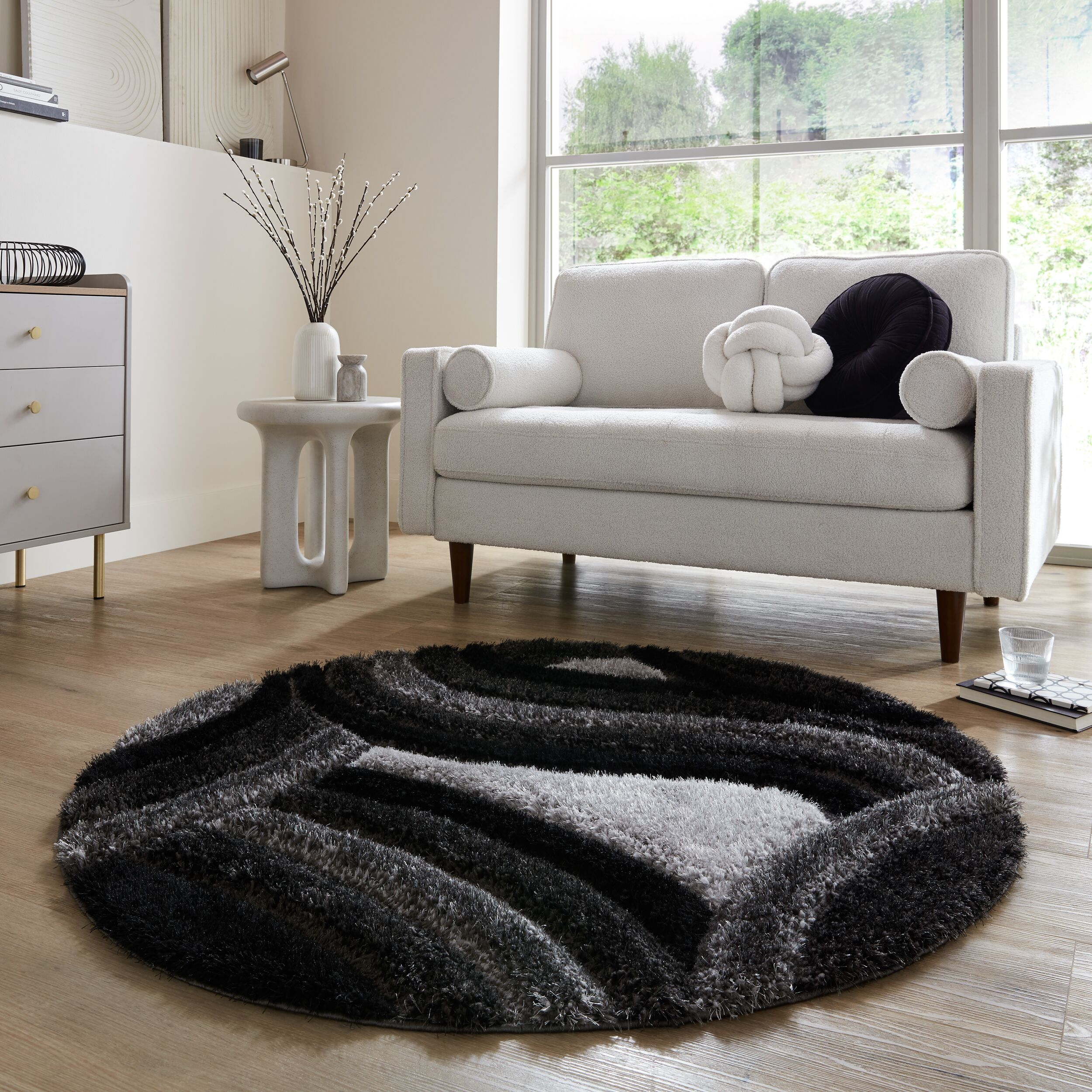 Indulgence Dune Round Rug Grey