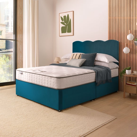 Silentnight Divan Bed With Wave Velvet Headboard and 800 Pocket Sprung Mattress