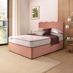 Silentnight Divan Bed With Wave Velvet Headboard And 800 Pocket Sprung Mattress