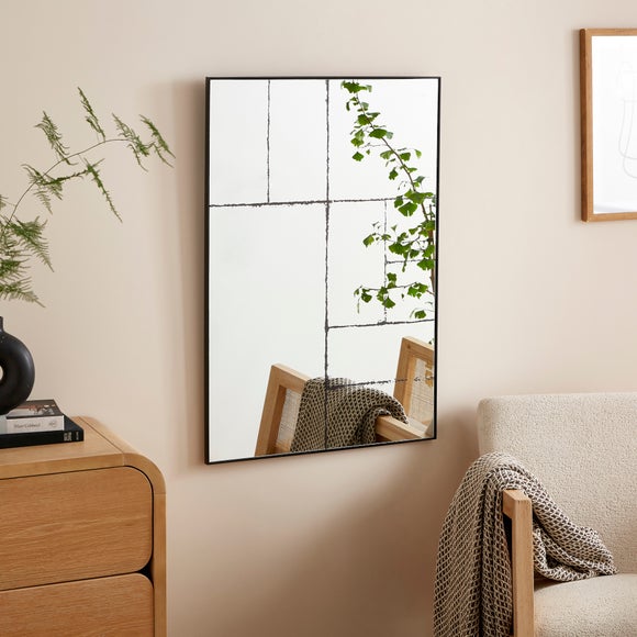 Distressed Window Rectangle Wall Mirror