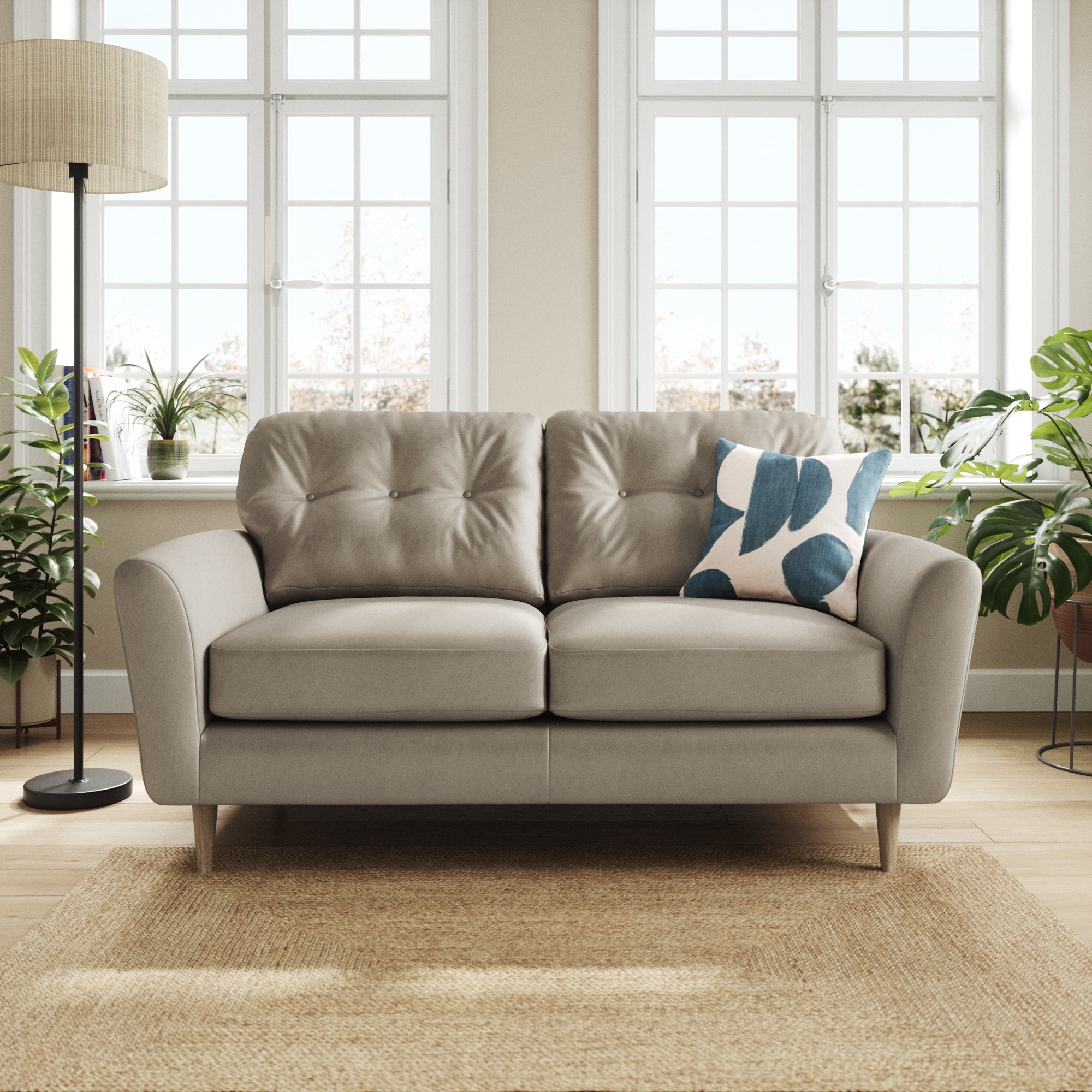 Sven Opulent Velvet 2 Seater Sofa Grey