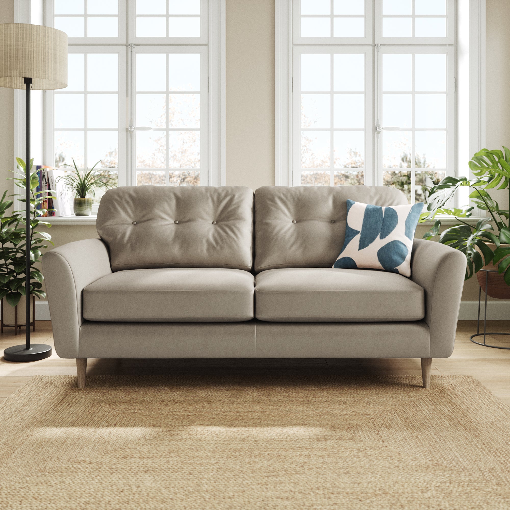 Sven Opulent Velvet 3 Seater Sofa Grey