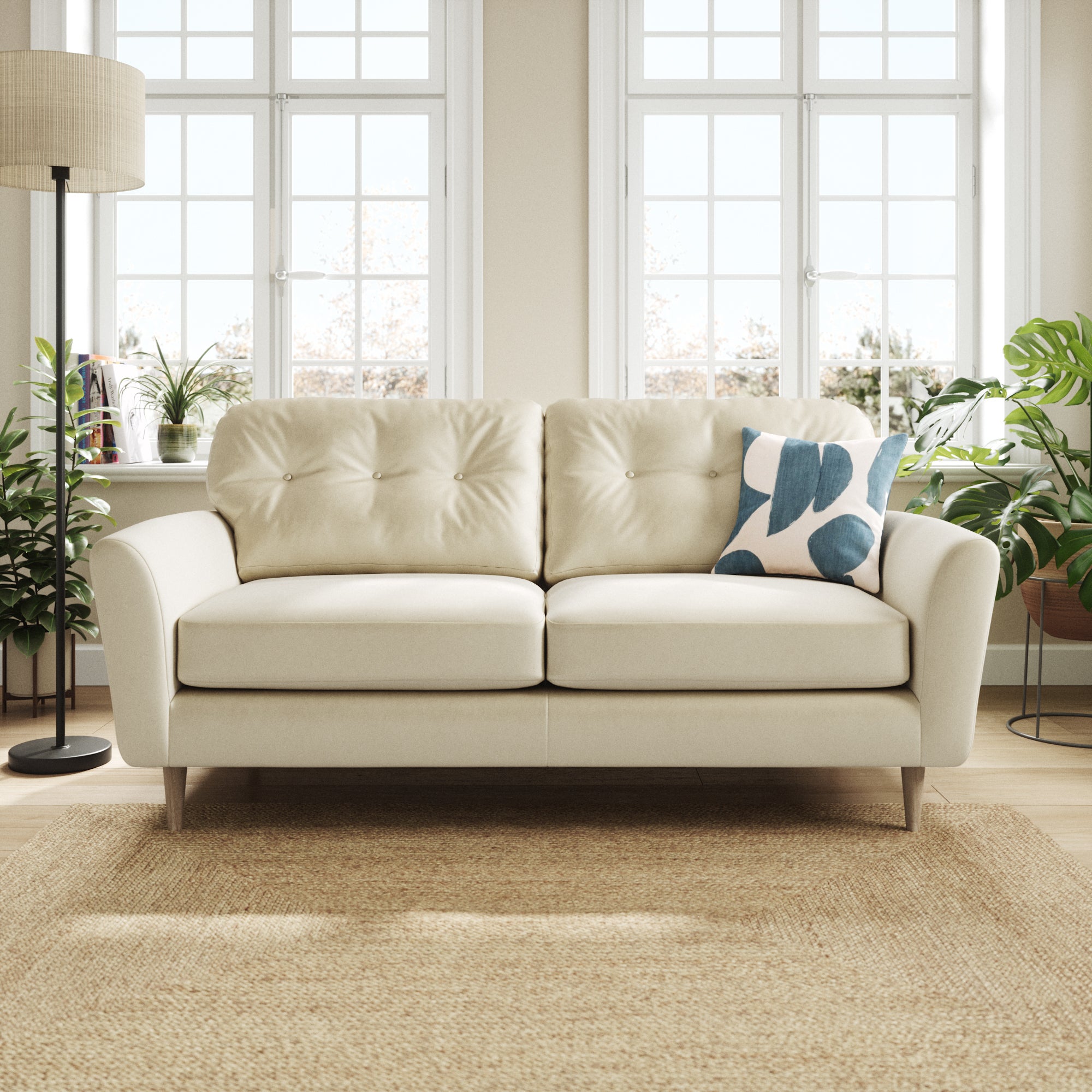 Sven Opulent Velvet 3 Seater Sofa Champagne