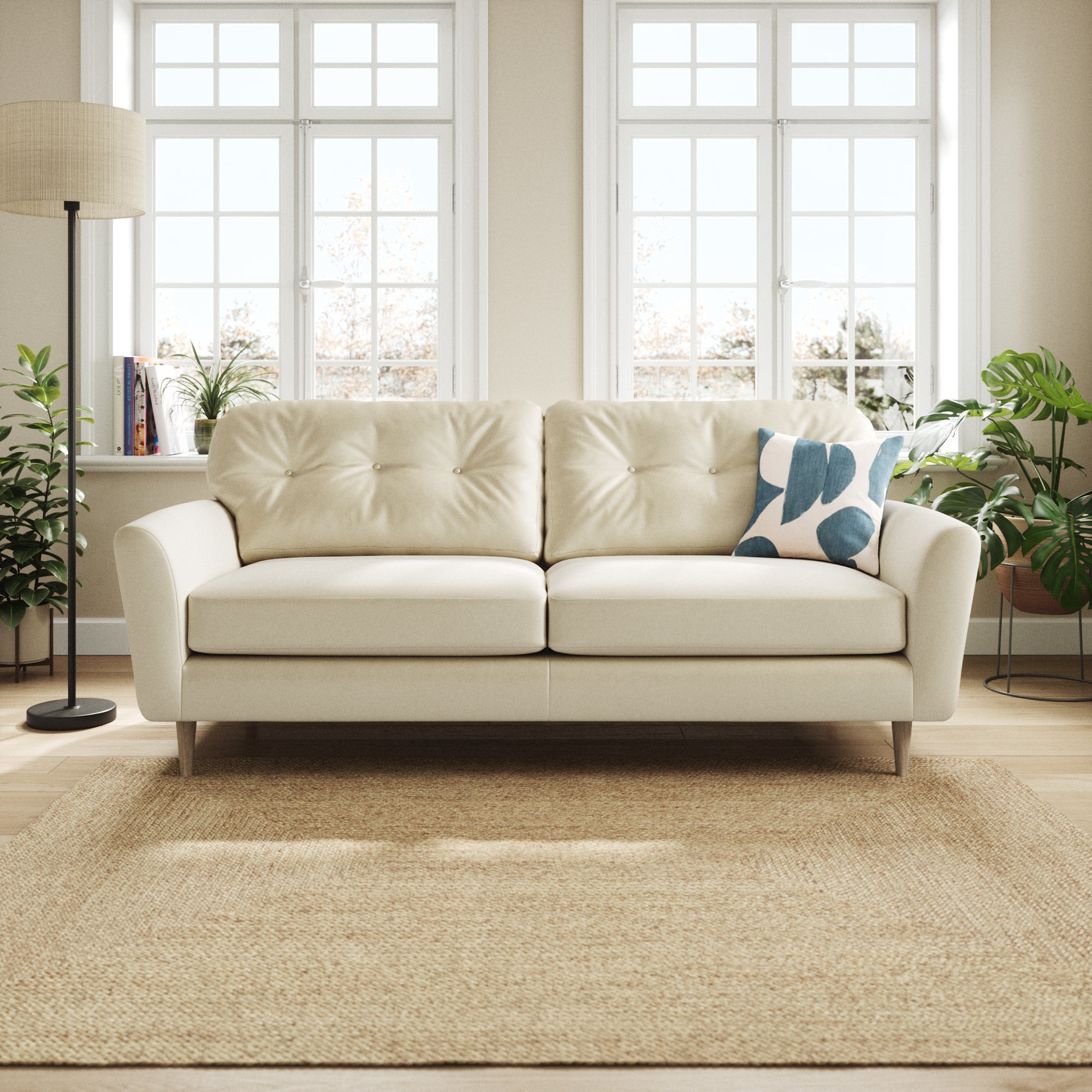 Sven Opulent Velvet 4 Seater Sofa Champagne