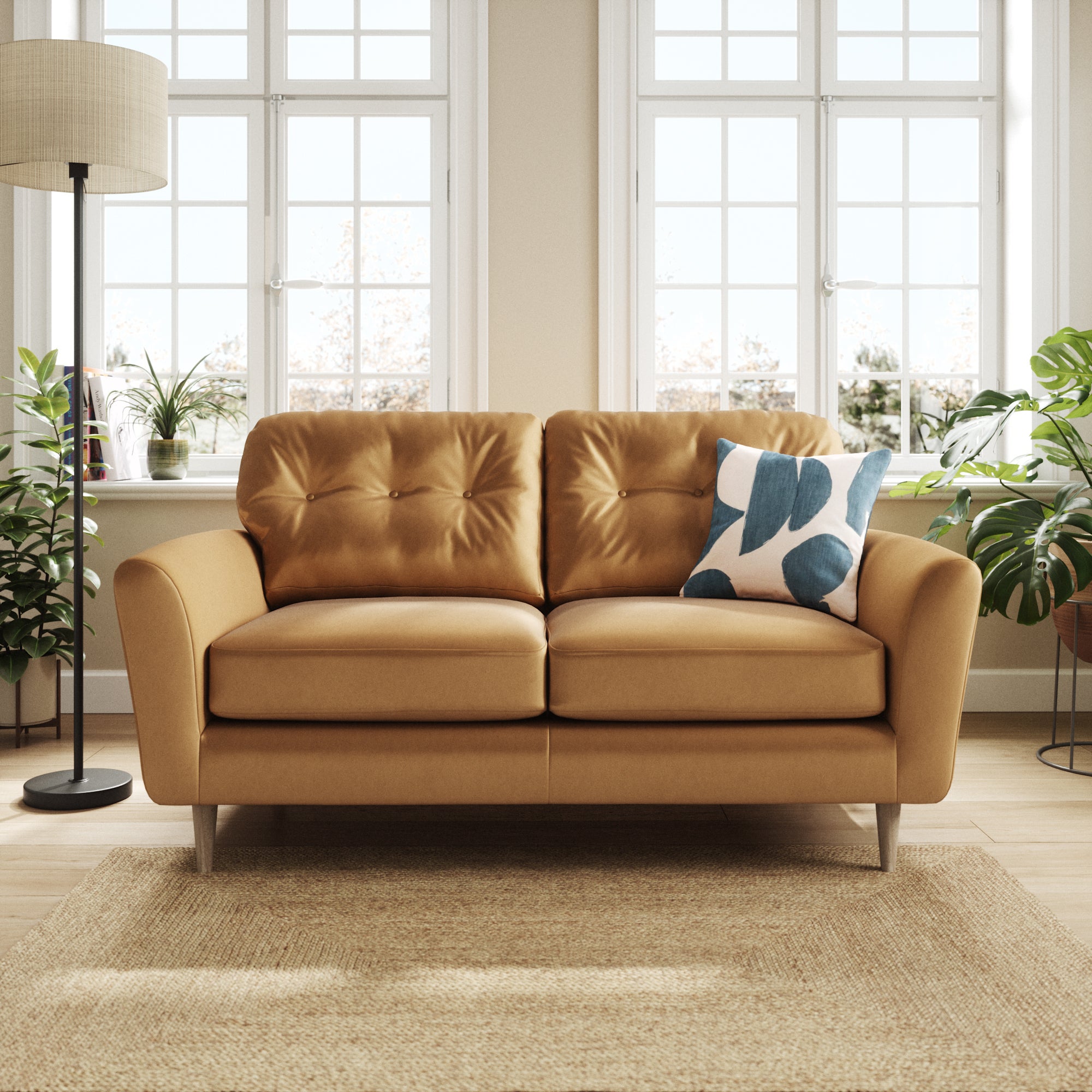 Sven Opulent Velvet 2 Seater Sofa Caramel