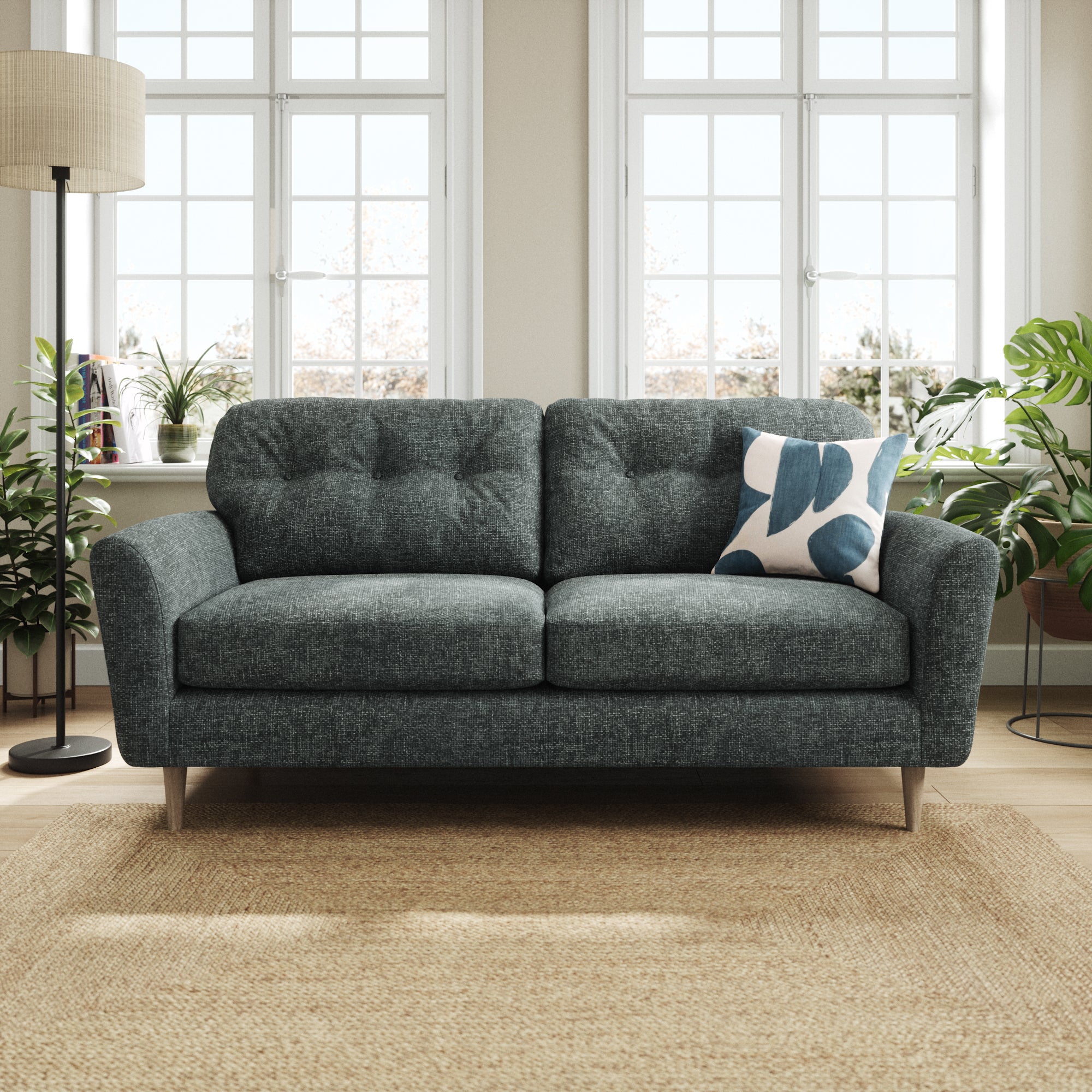 Sven Chunky Chenille 3 Seater Sofa Navy