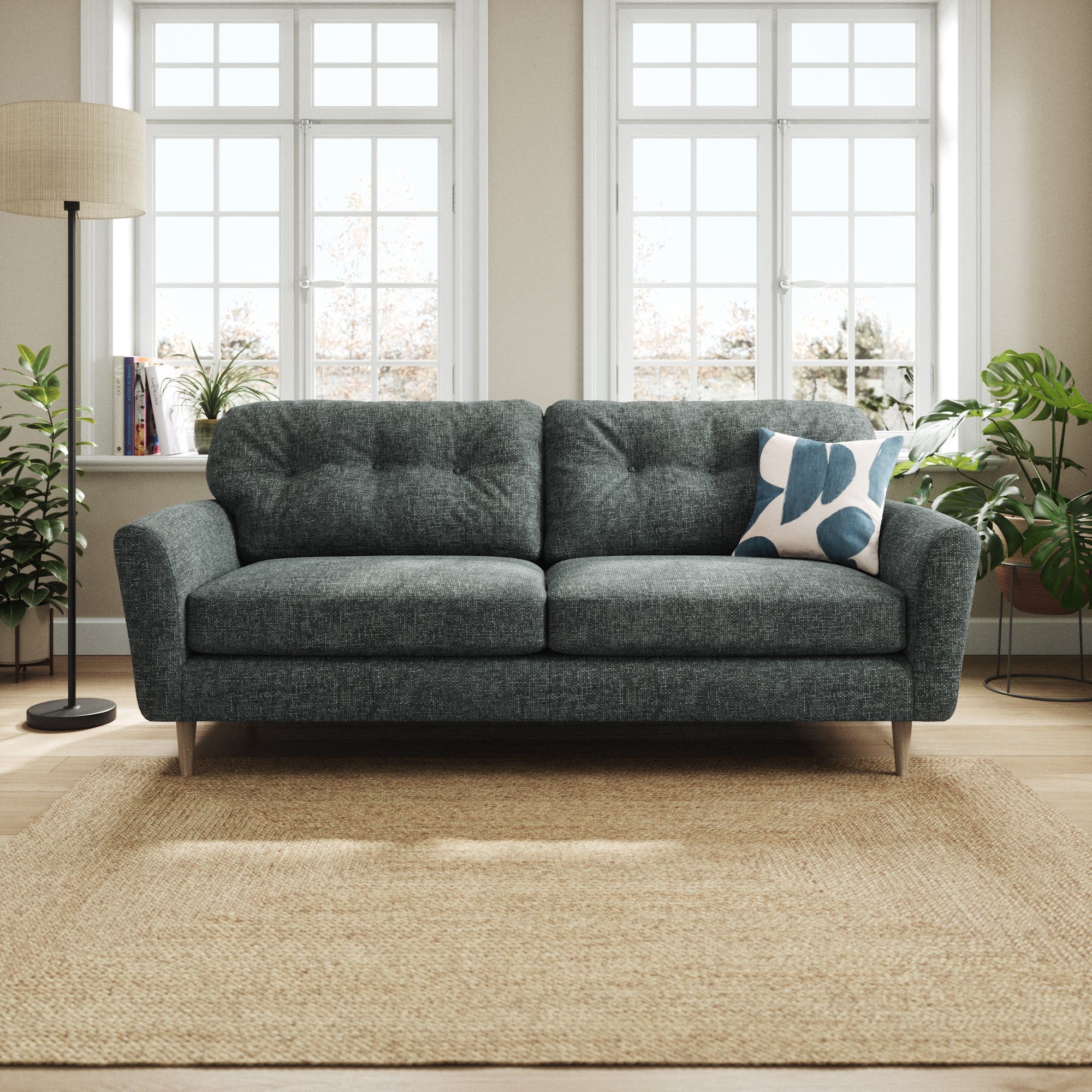 Sven Chunky Chenille 4 Seater Sofa Navy