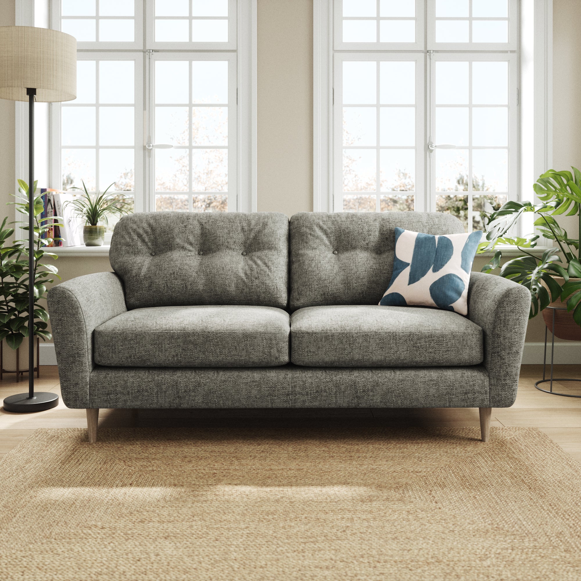 Sven Chunky Chenille 3 Seater Sofa Charcoal