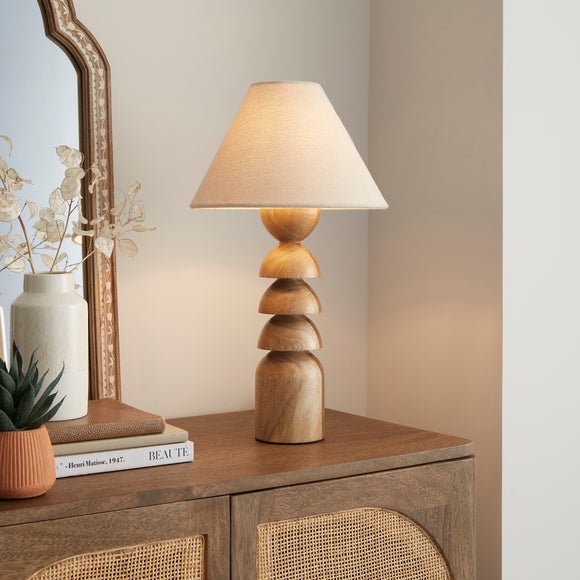 Juniper Stacked Wooden Table Lamp