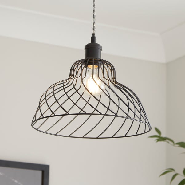 Modern Laser Cut Fabric Ceiling Pendant Lamp Shade - 30cm, Easy Fit, Warm White