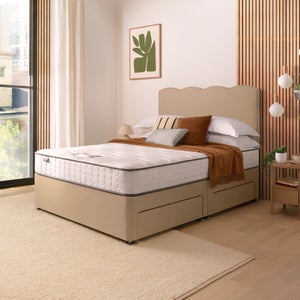 Silentnight Divan Bed With Wave Fabric Headboard And 800 Pocket Sprung Mattress