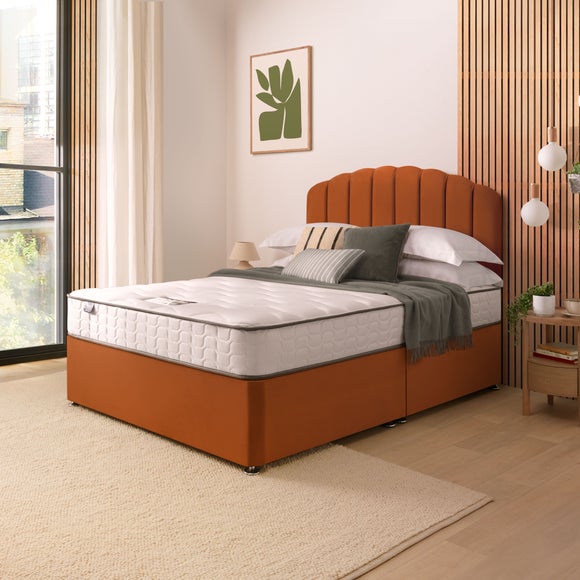 Silentnight Divan Bed With Velvet Merlin Headboard and 800 Pocket Sprung Mattress