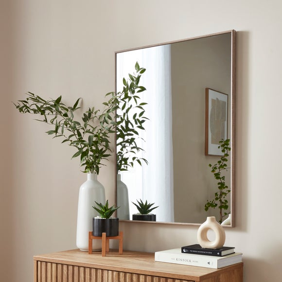 Oslo Wooden Effect Rectangle Wall Mirror