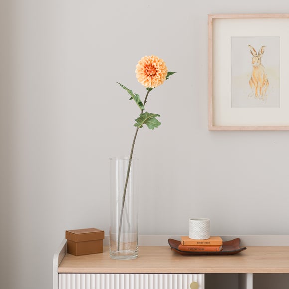 Click to view product details and reviews for Artificial Orange Ball Dahlia Stem.