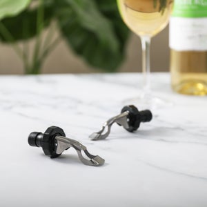 Set Of 2 Stainless Steel Wine Stoppers