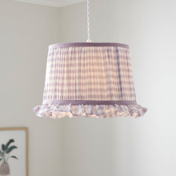 Carys Frilled Gingham Drum Lamp Shade