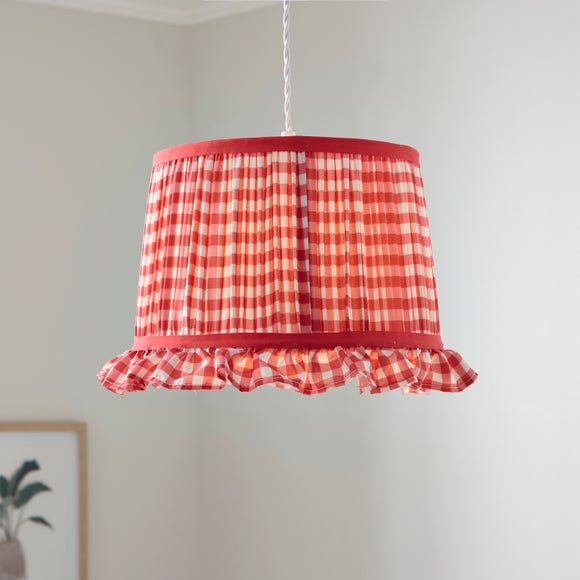 Carys Frilled Gingham Drum Lamp Shade