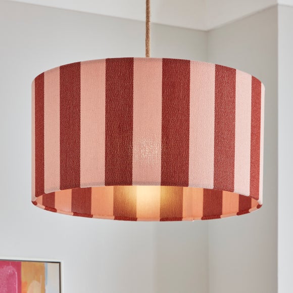 Beatrice Stripe Shallow Drum Lamp Shade