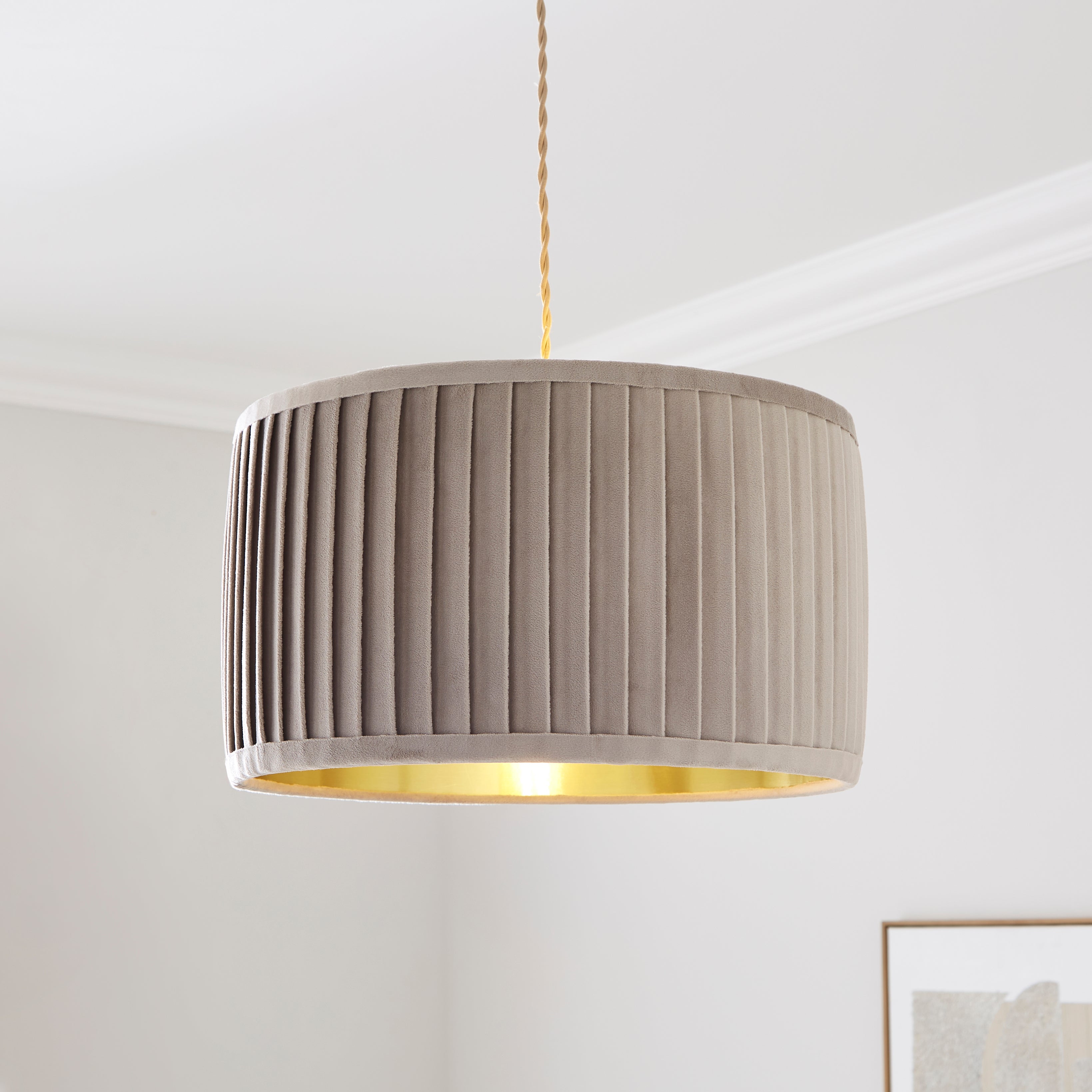 Sawyer Pleated Velvet Drum Lamp Shade