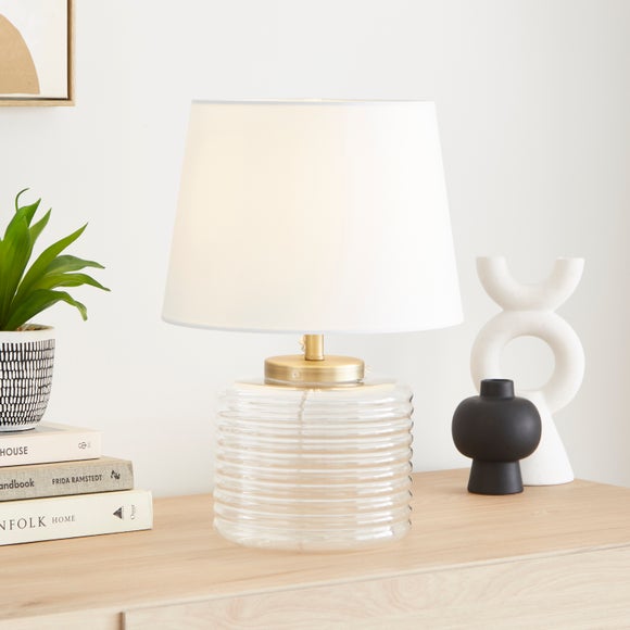 Charelle Ribbed Glass Table Lamp