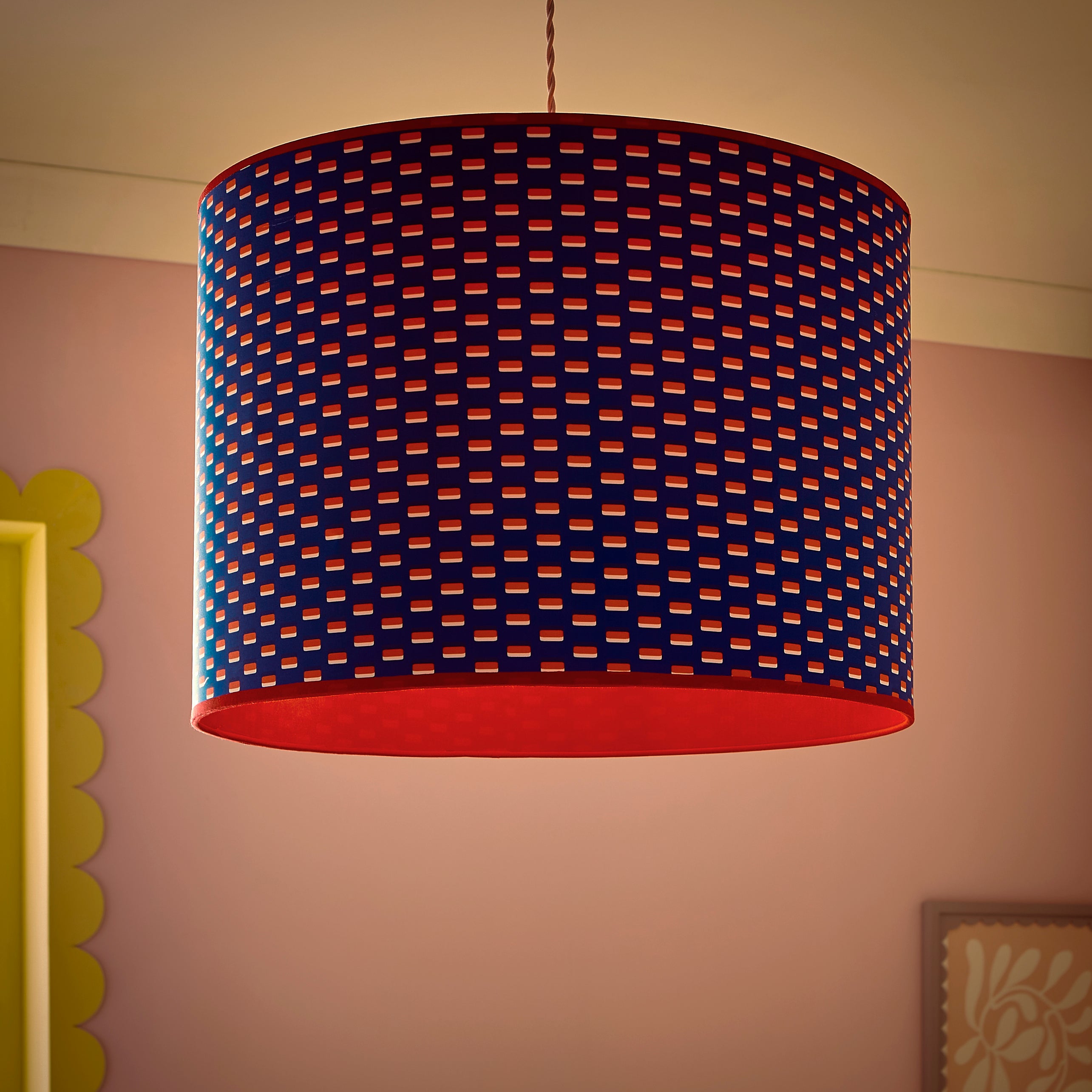 Sophie Robinson Made to Order Dash Dot Lamp Shade Blue undefined