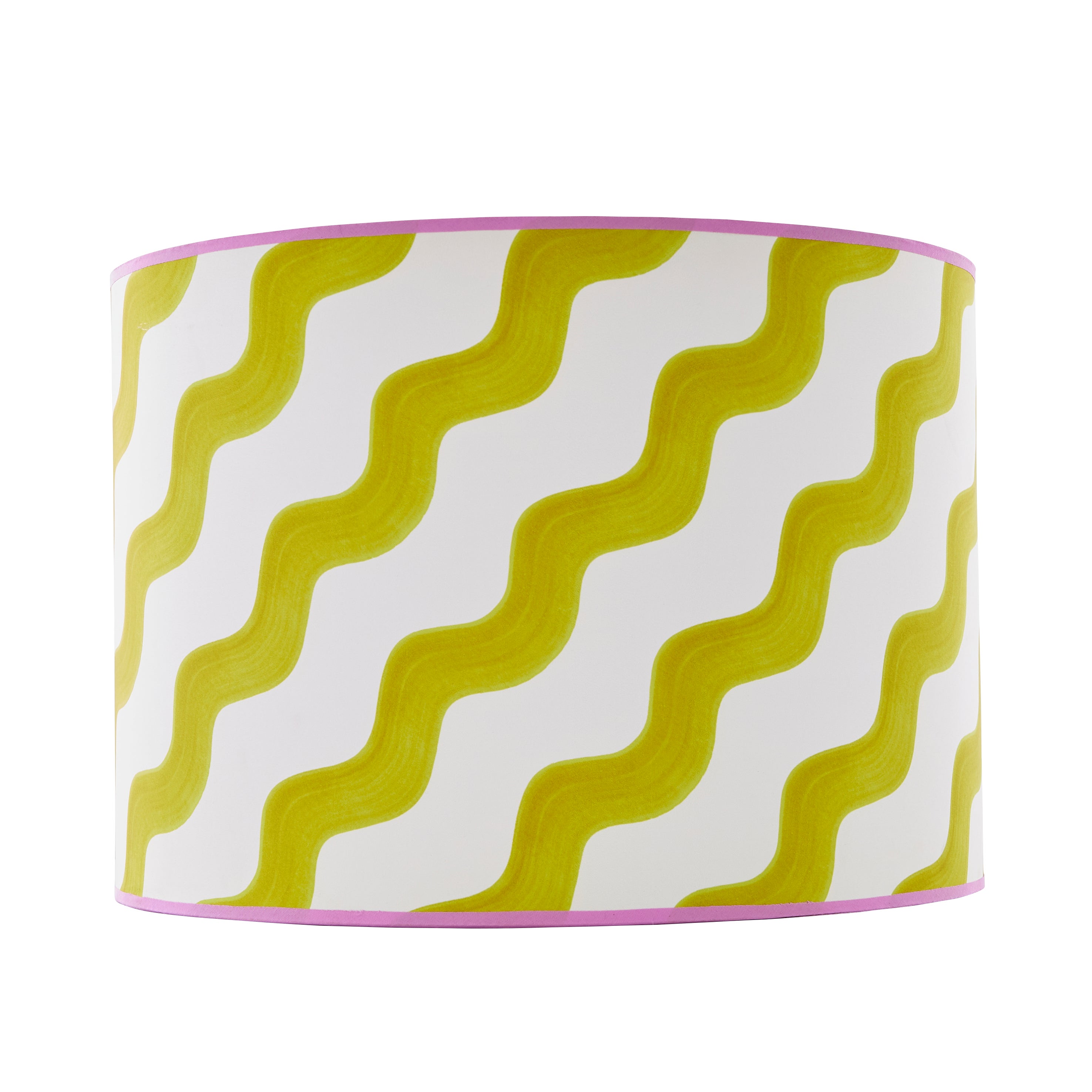 Sophie Robinson Made to Order Hazy Wave Chartreuse Lamp Shade Multicoloured undefined