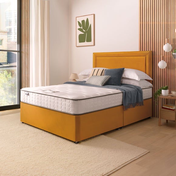 Silentnight 2 Drawer Divan Bed With Velvet Malvern Headboard Dunelm