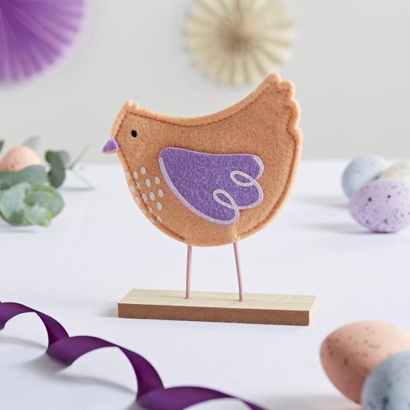 Apricot Felt Chicken Ornament