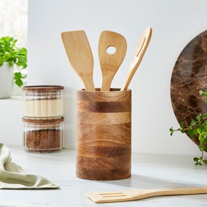 Acacia Utensil Holder