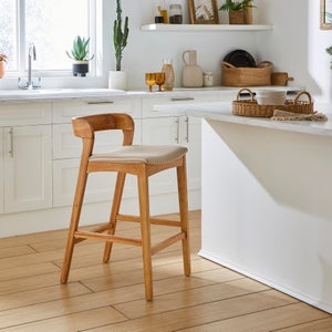 Melia Counter Height Barstool- Striped Fabric