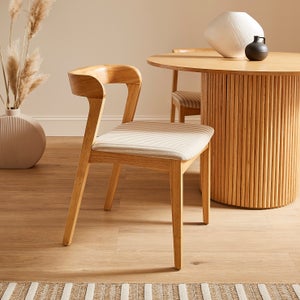 Melia Set Of 2 Dining Chairs- Striped Fabric