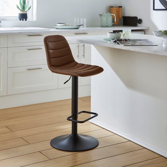 Ralph Adjustable Height Bar Stool Faux Leather