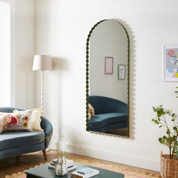 Scalloped Arched Full Length Wall Mirror